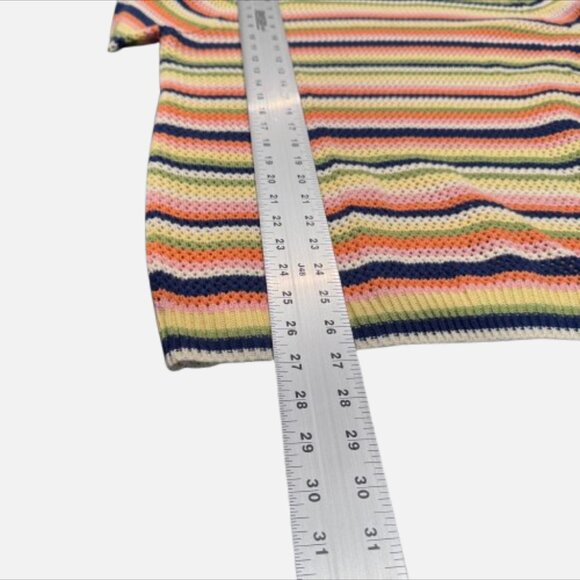 ELOQUII Elements Puff Sleeve Stripe Crochet Knit Sweater EUC (Size 18/20) - Picture 9 of 16